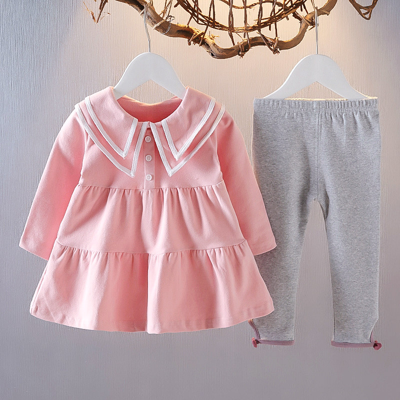 春装女童两件套洋气女宝宝长袖儿童套装1-2-3岁婴儿春天衣服新潮