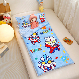 A类秋冬季加厚儿童睡袋婴幼儿园宝宝防踢被子冬天午休豆豆被机洗