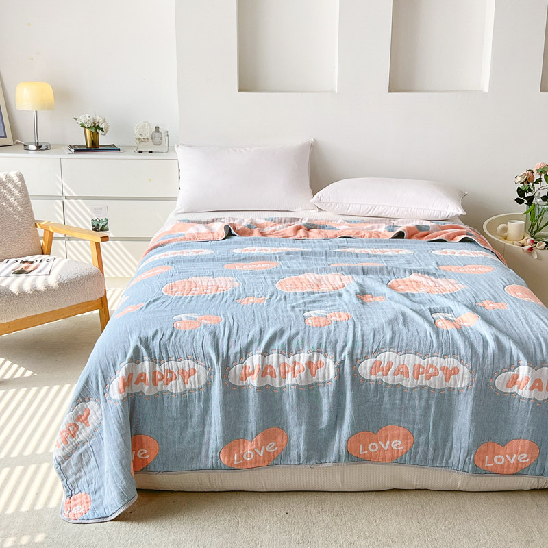 A全棉六层纱布毛巾被夏季纯棉空调毯办公室薄款午睡单双人毯盖毯