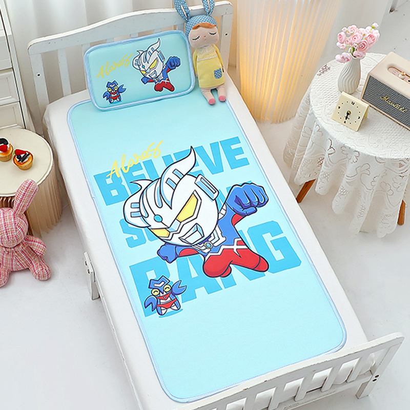 婴儿冰丝凉席宝宝午睡幼儿园夏奥特空调垫子学透气儿童床垫两件套