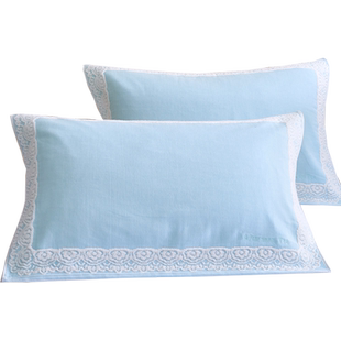 纯棉枕巾包邮一对装枕头巾结婚枕巾纱布情侣欧式高档成人通用特价