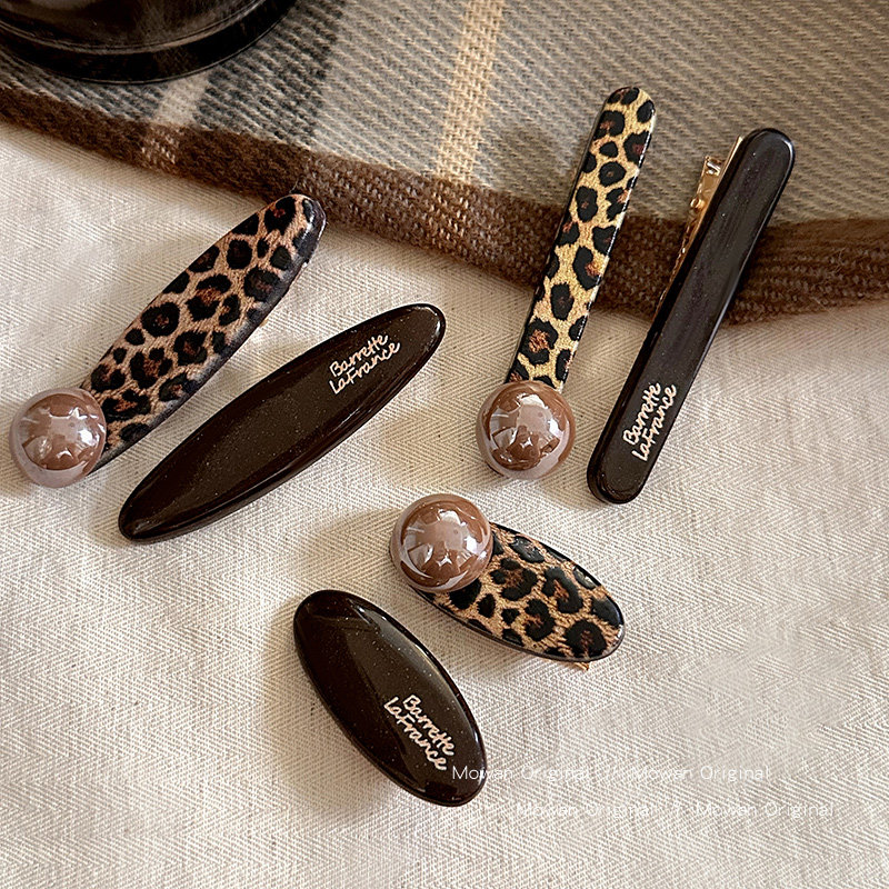 美拉德复古豹纹仿珍珠发夹女2025新款高端侧边鸭嘴夹发卡夹子头饰,饰品/流行首饰/时尚饰品新,发饰,淘宝优惠券,粉丝福利购,淘宝优惠卷