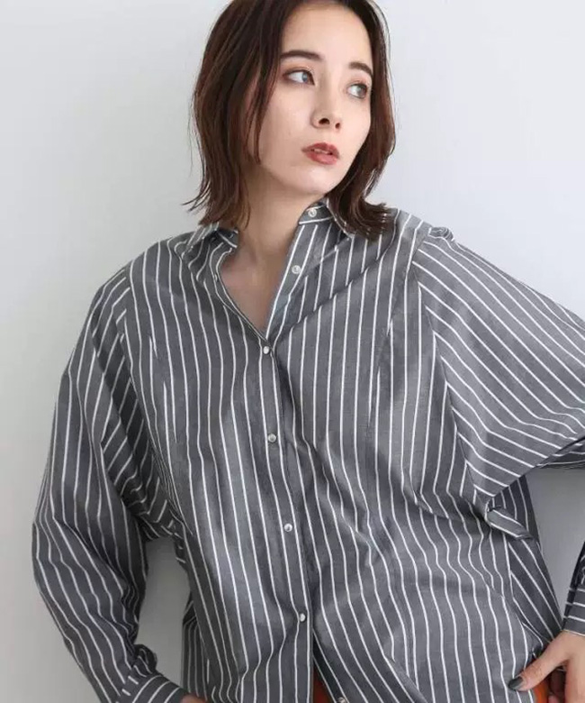 日单宽松版通勤单排扣长袖女衬衣