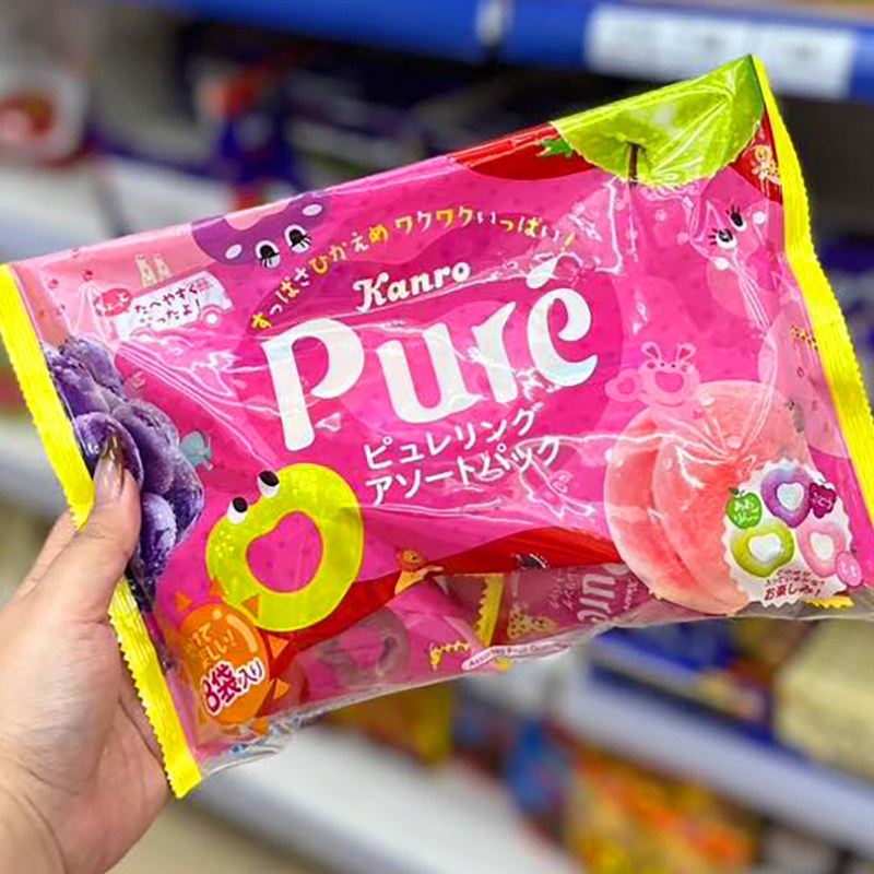 新品！日本零食 甘乐KANRO Pure什锦包混合装心形软糖（约8小袋）