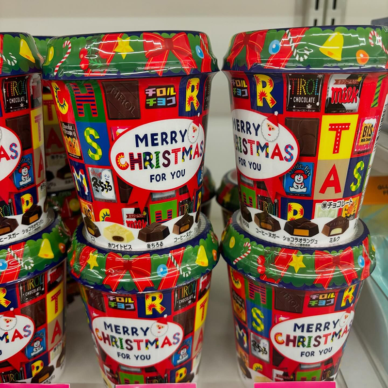日本进口圣诞款杯装巧克力礼盒
