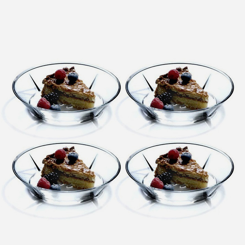 丹麦rosendahl无铅玻璃沙拉盘4件