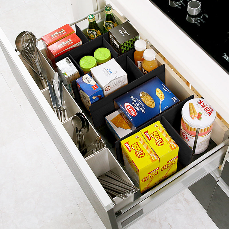 酷太厨房抽屉内置碗碟整理架碗筷收纳架立式放碗架盘子锅具置物架