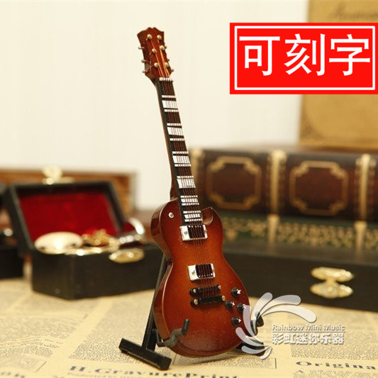 木制迷你电吉他乐器模型西洋摆件毕业照生日礼物娃娃乐器创意礼物