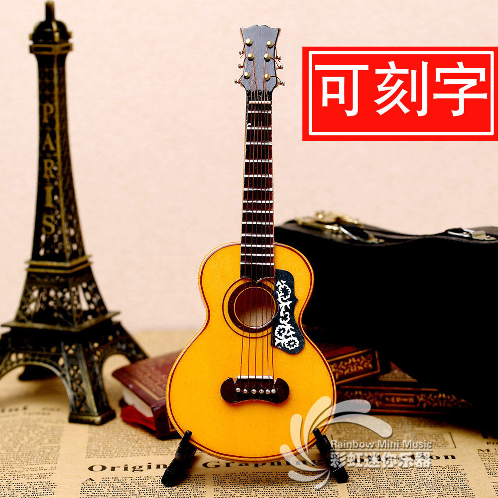 迷你蜂鸟吉他模型西洋乐器书房摆件生日礼物木制送男女朋友礼物