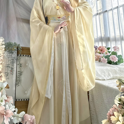 魏晋齐腰八破儒裙广袖套装