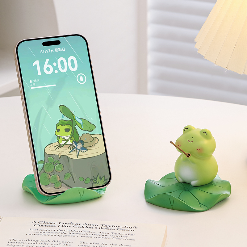 花草堂手机支架可爱桌面创意摆件