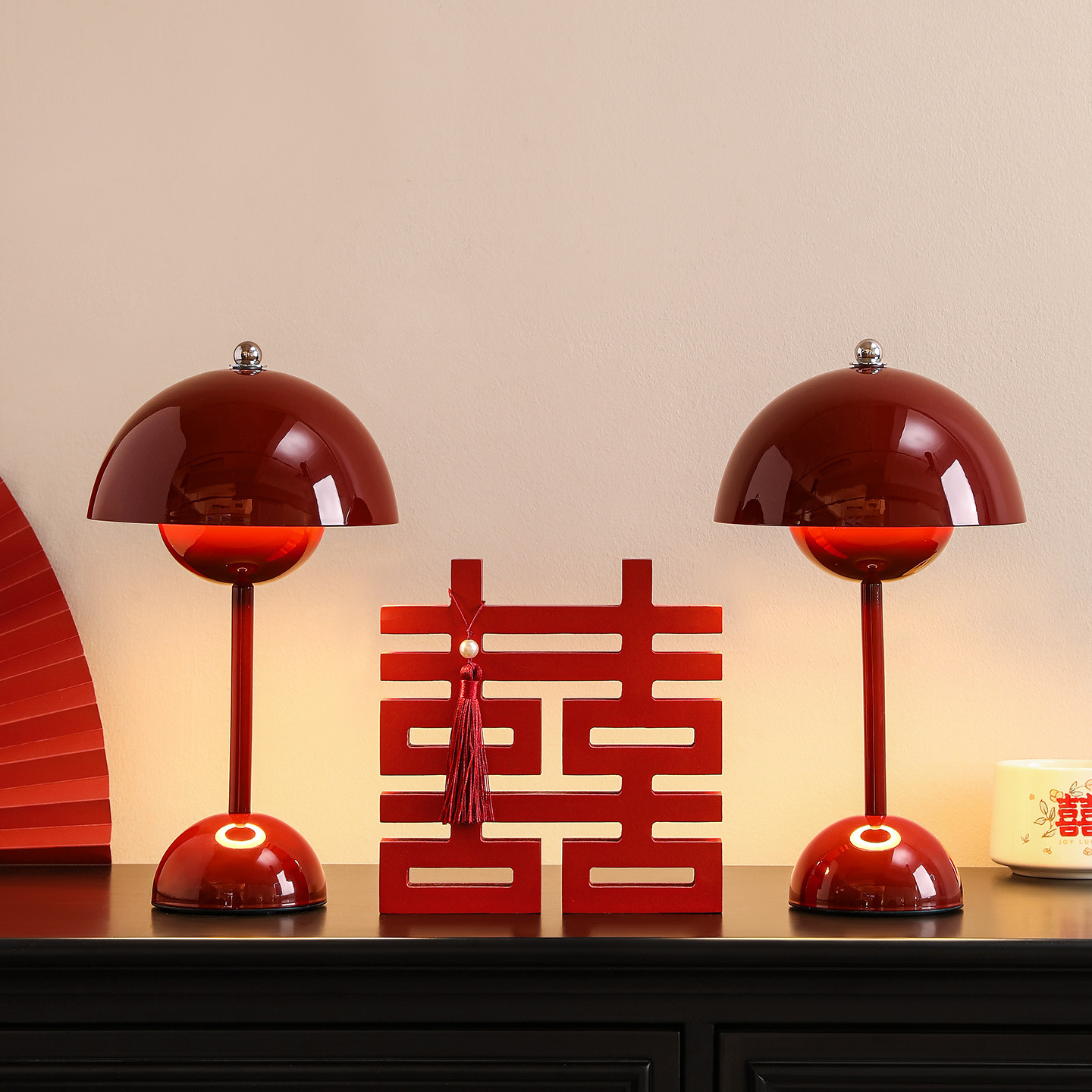 陪嫁长明灯新婚结婚礼物送新人新娘婚房布置床头台灯装饰摆件一对