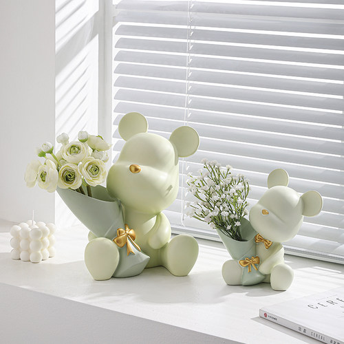 创意捧花暴力熊客厅摆件装饰品