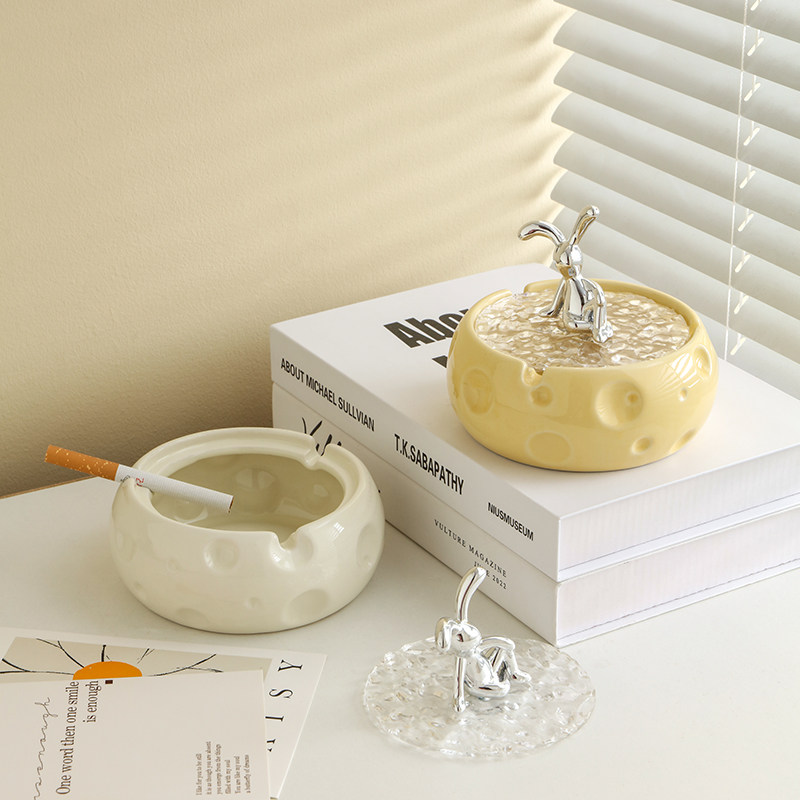 轻奢烟灰缸客厅茶几家用创意办公室高端大气上档次防飞灰带盖烟缸,家居饰品,装饰摆件,淘宝优惠券,粉丝福利购,淘宝优惠卷