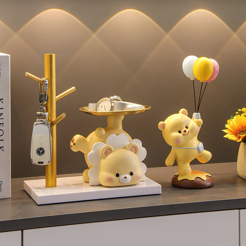 钥匙收纳玄关摆件装饰品黄油小熊