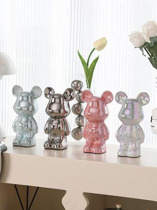 Violent Bear Figurine Living Room Money Box Tv Cabinet Wine Cabinet Entryway Home Decoration Light Luxury High-End 2024 New Model
