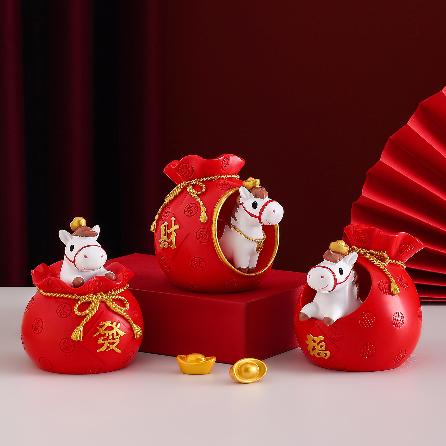 2026马年吉祥物公仔马上有钱摆件文创本命新年礼物装饰创意小礼品