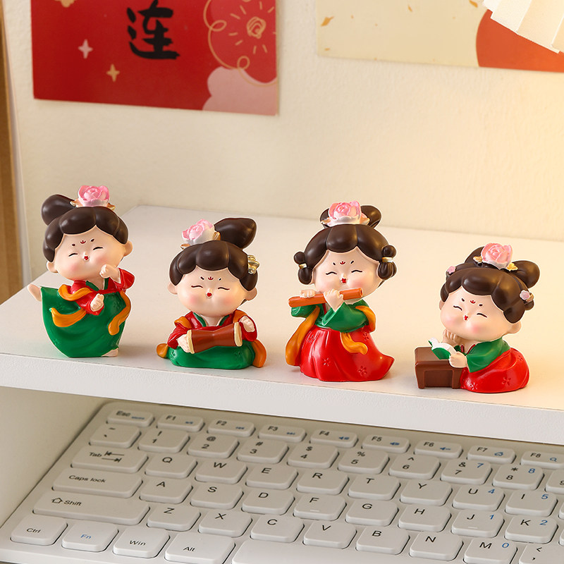 西安文创纪念品唐仕女汉服小摆件办公室桌面装饰中国古风生日礼物,家居饰品,装饰摆件,淘宝优惠券,粉丝福利购,淘宝优惠卷