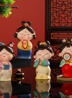 西安文创纪念品古风唐仕女小摆件办公室桌面装饰品生日礼物送女生