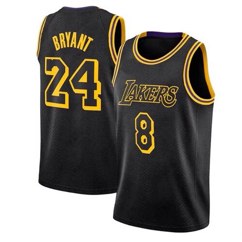 美版湖人队科比Kobe球衣前8后24号荣耀纪念版篮球服套装城市版黑