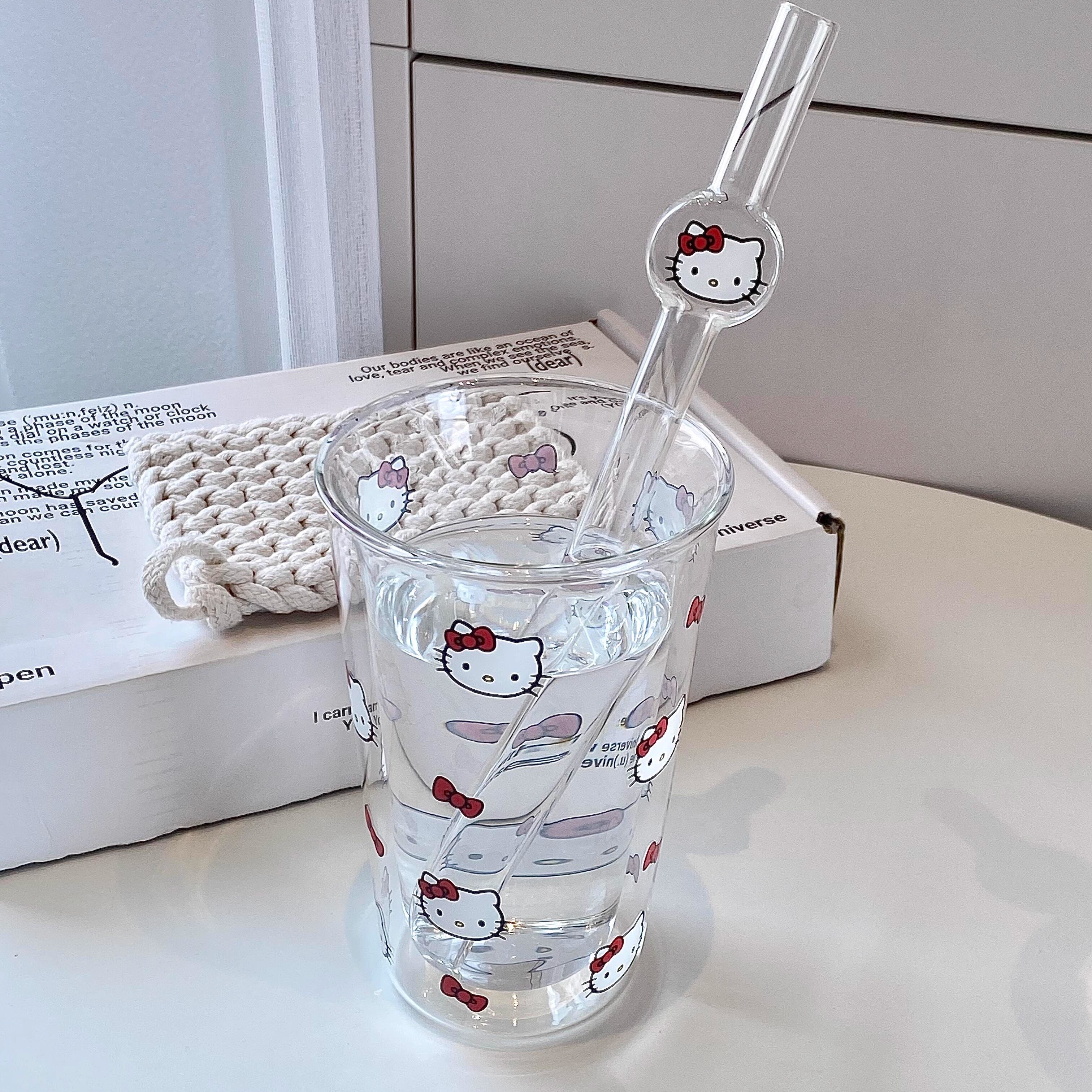 HelloKitty猫高颜值玻璃杯吸管