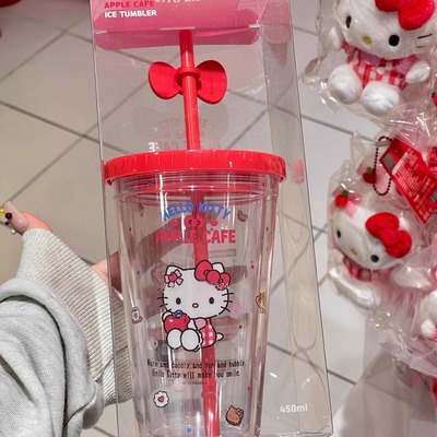 首尔hellokitty限定苹果吸管杯