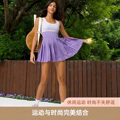 PARFOIS运动连衣裙美背百褶裙