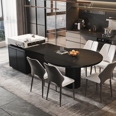 全岩板岛台餐桌一体可伸缩可定制