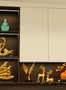 电视柜摆件轻奢家居简约乔迁客厅大气上档次玻璃柜酒柜大气新中式