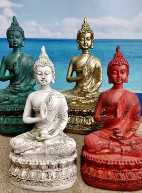 释迦摩尼佛仿铜佛像沙盘沙具游戏配件中式人物树脂工艺品创意摆件