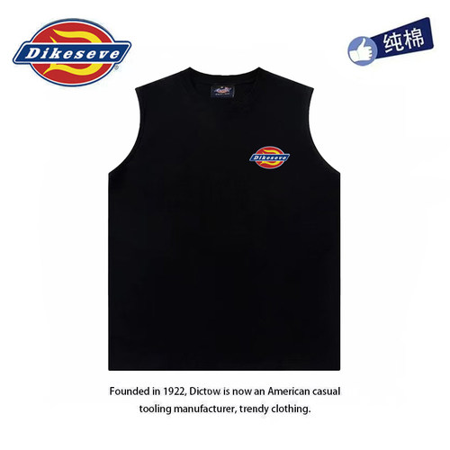 帝客迪克斯美式潮流背心夏季圆领纯棉透气坎肩男夏款休闲无袖t恤