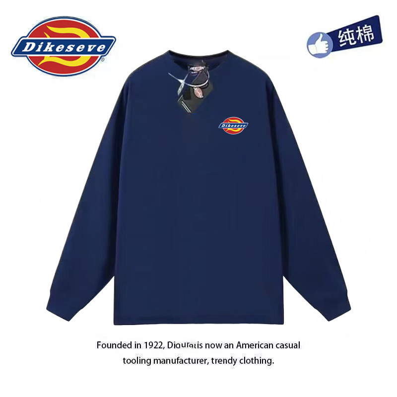 帝客迪克斯正品长袖T恤男女同款情侣装纯棉重磅秋冬日常百搭潮牌