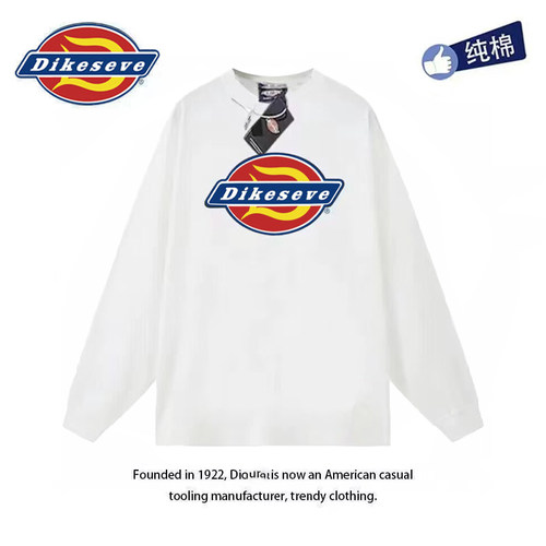 Dickiss长袖t恤男女同款欧美潮牌情侣圆领美式体恤客迪克斯打底衫
