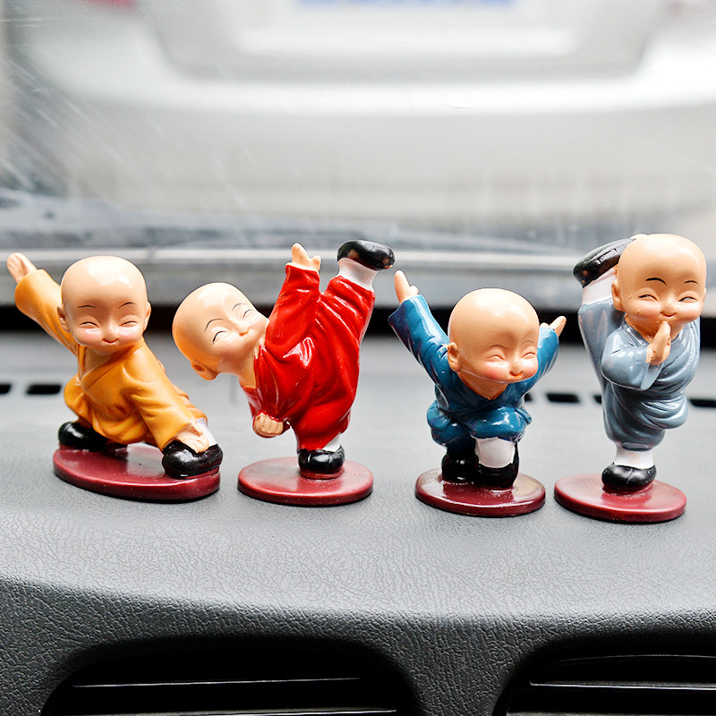 创意新功夫小和尚卡通禅意可爱沙弥树脂模型摆件汽车装饰品家居,家居饰品,装饰摆件,淘宝优惠券,粉丝福利购,淘宝优惠卷