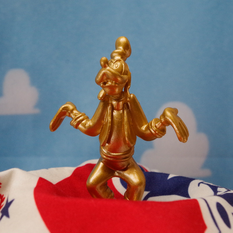 金色高飞公仔摆件人偶模型散货玩具公仔米奇妙妙屋goofy 美式复古