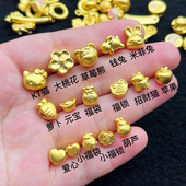 转运珠单颗桃花kt猫金包银首饰红绳编织DIY半成品散珠送女礼物