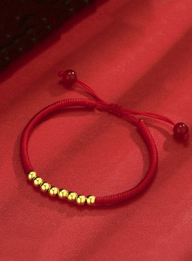 小金珠散珠金包银珠子古法光面转运珠配珍珠小金珠手链女朋友送礼