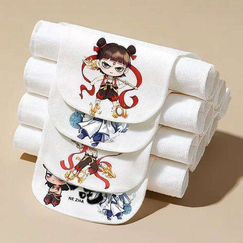 哪咤隔汗巾儿童纯棉吸汗巾幼儿园隔汗巾可绣名字宝宝男童女童垫背
