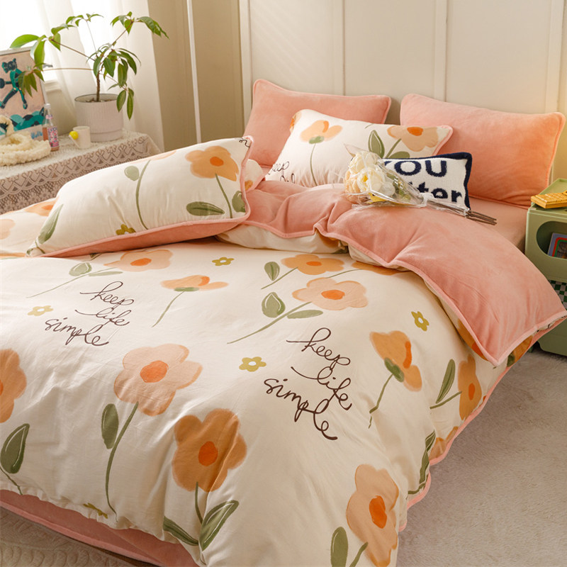 田园风全棉加绒被套单件a纯棉b面牛奶绒保暖单面珊瑚法兰绒秋冬季,床上用品,被套,淘宝优惠券,粉丝福利购,淘宝优惠卷