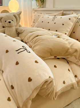 秋冬加厚牛奶绒被套单件150x200x230cm180x220双面珊瑚法兰绒保暖
