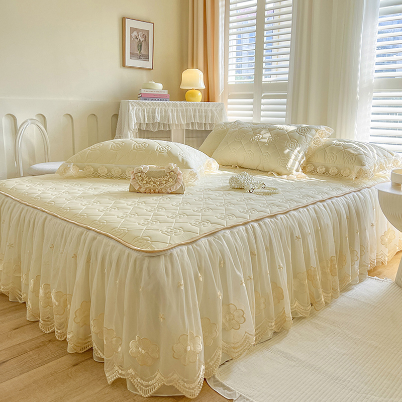 夏季乳胶冰丝凉席三件套床裙款