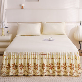 法式蕾丝床裙式床罩单件公主风花边1.2m1.5米1.8x2x2.2床套四季用