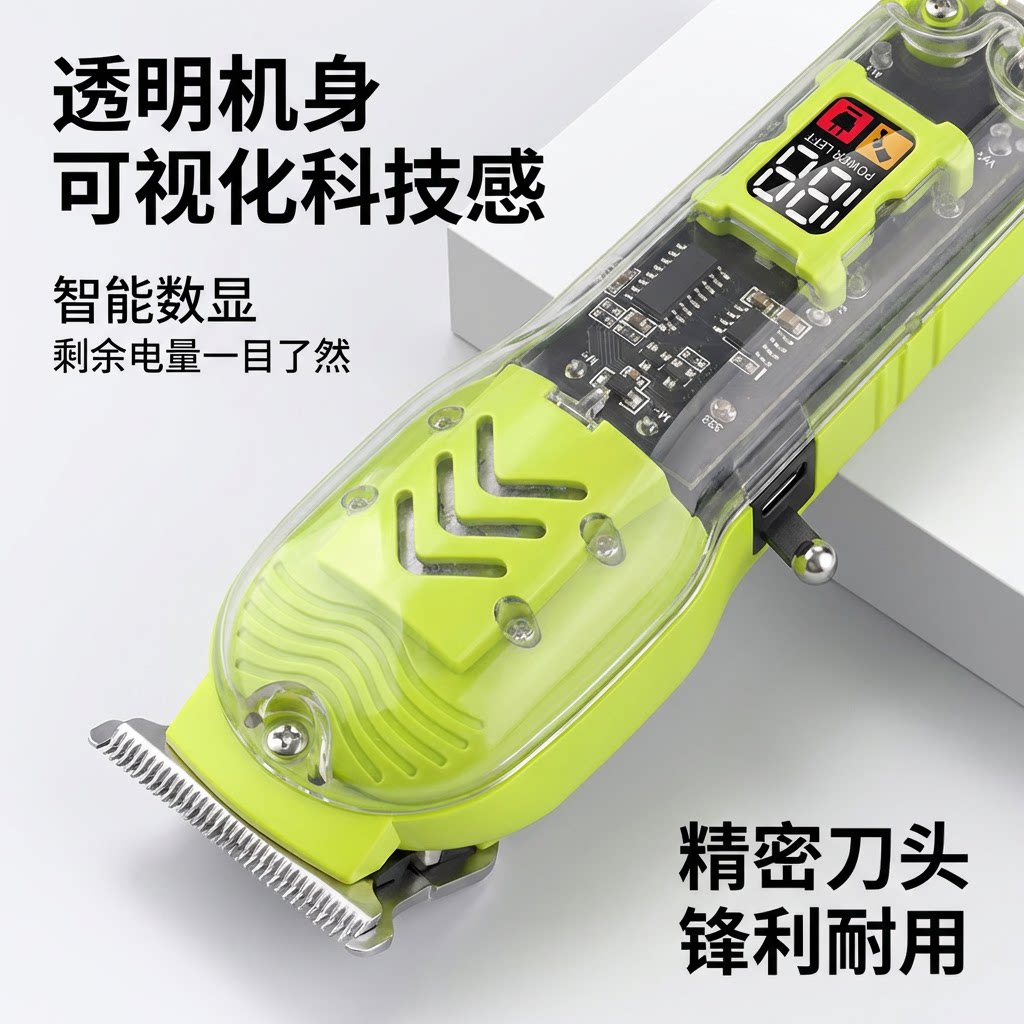 大功率静音充插两用透明复古油头电推剪专业发廊电推子造型理发器