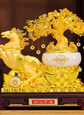 2026甲午马年沙金马年生肖工艺品摆件财运亨通聚宝盆家居饰品会销