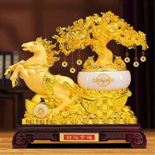 2026甲午马年沙金马年生肖工艺品摆件财运亨通聚宝盆家居饰品会销