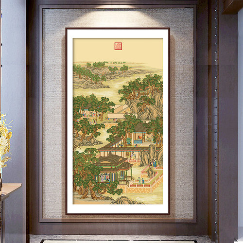 手工线绣十字绣名画竖版