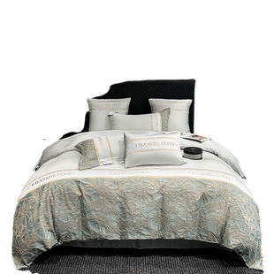 轻奢高级感冰丝床上四件套床品夏天丝滑裸睡床单三件套床笠款被套