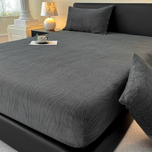 冬季牛奶绒床笠加厚保暖床单珊瑚绒防静电简约纯色床垫套床罩全包