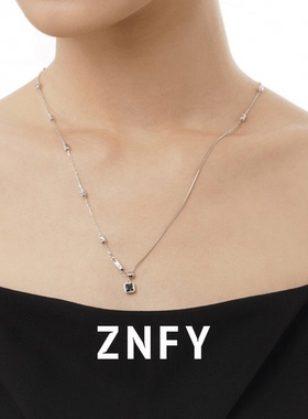 ZNFY925纯银欧美简约ins钉珠银色项链