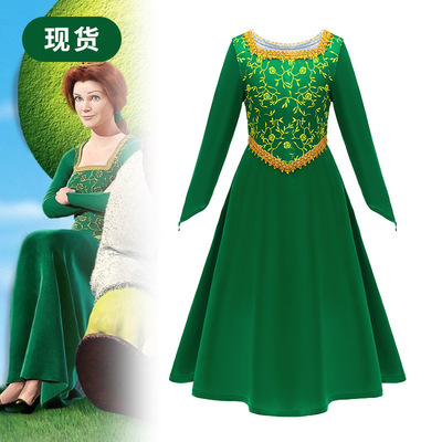 欧美新款菲奥娜公主cos女装怪物史瑞克shrek舞台表演礼服sb17